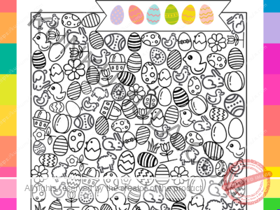 Easter Find The Number Of Images Written Down and Color A One Page Book For Kids Games | Kids Fun