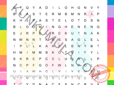 Easter Word Search One Page Book for Kids