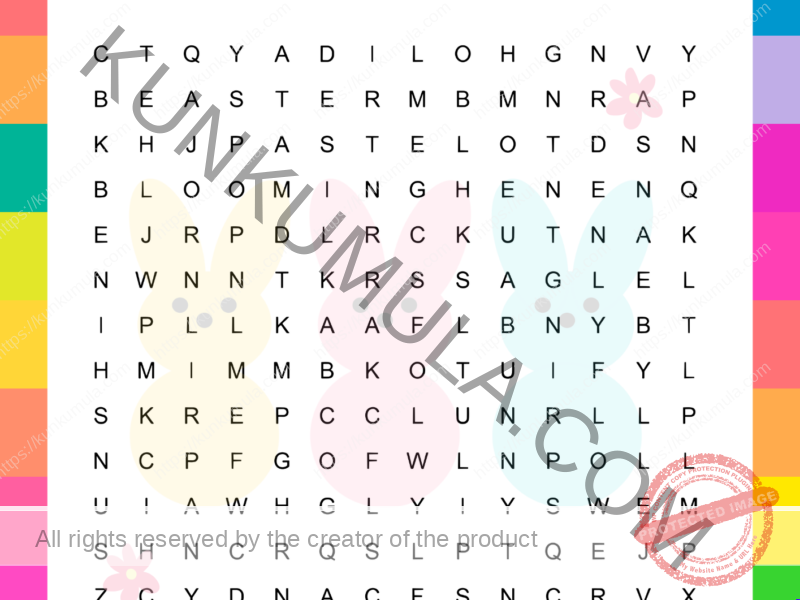 Easter Word Search One Page Book for Kids
