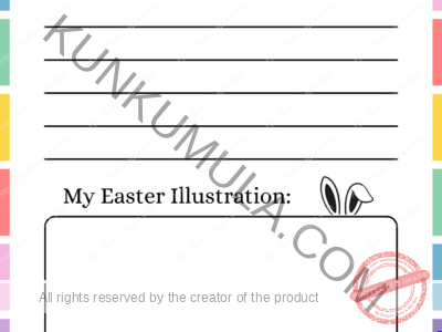 My Easter Story & My Easter illustration A One Page Coloring Book For Kids