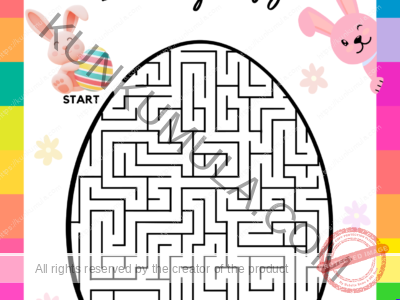 Easter Bunny Maze One Page Book for kids