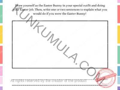 If You Where An Easter Bunny Draw Yourself As The Easter Bunny In Your Special Out Fit A One Page Book