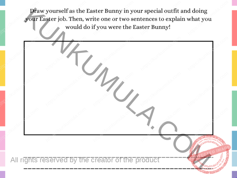 If You Where An Easter Bunny Draw Yourself As The Easter Bunny In Your Special Out Fit A One Page Book