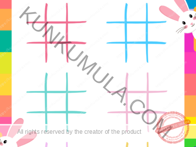 Easter Tic Tac Toe One Book Page Book For Kids Fun/ Games