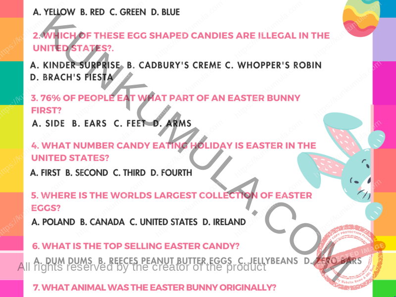 Easter Taivia | Questions One Page Kids Fun / Games