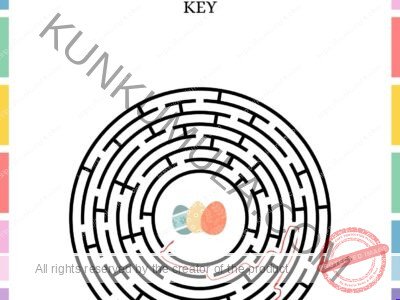 Easter Maze Puzzle Key Page in Pdf