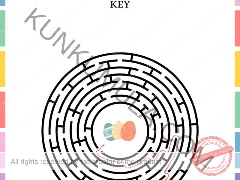 Easter Maze Puzzle Key Page in Pdf