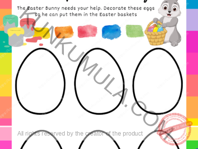 Easter Help The Bunny one book page for kids fun games