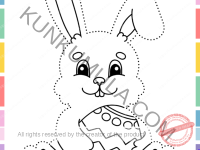 Trace and Color The Easter Banny One page Book for Kids