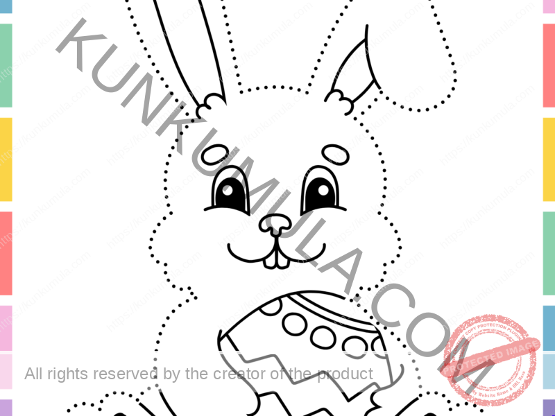 Trace and Color The Easter Banny One page Book for Kids