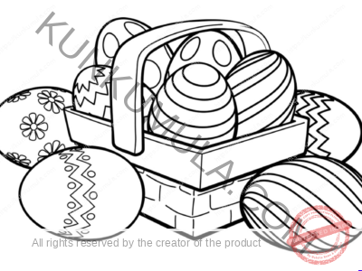 12 Easter Coloring Picture One Page Kids Coloring Book