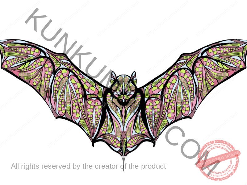 Ethnic Bat Artwork | Artwork Ai-File| EPS | JPG | for T-shirts, hoodies, tote bags, wall art, stickers, mugs, Flames and more