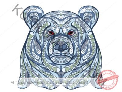 Ethnic Bear Artwork | Artwork Ai-File| EPS | JPG | for T-shirts, hoodies, tote bags, wall art, stickers, mugs, Flames and more ,