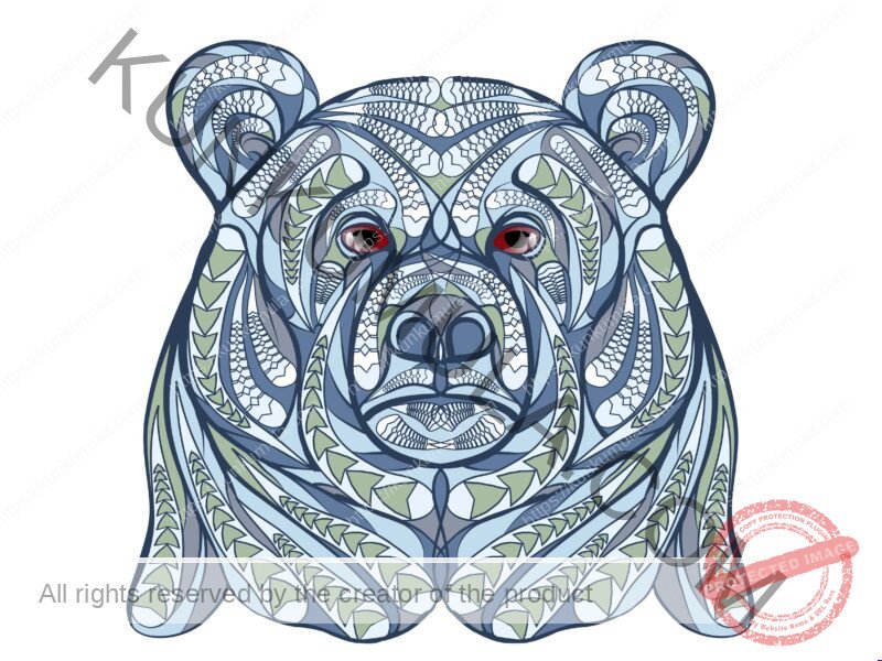 Ethnic Bear Artwork | Artwork Ai-File| EPS | JPG | for T-shirts, hoodies, tote bags, wall art, stickers, mugs, Flames and more ,
