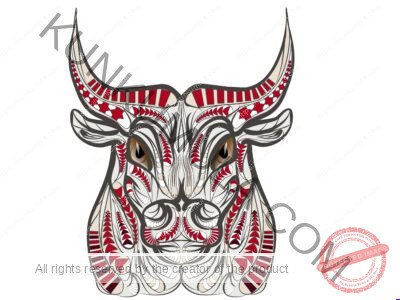 Ethnic Bull Artwork | Artwork Ai-File| EPS | JPG | for T-shirts, hoodies, tote bags, wall art, stickers, mugs, Flames and more