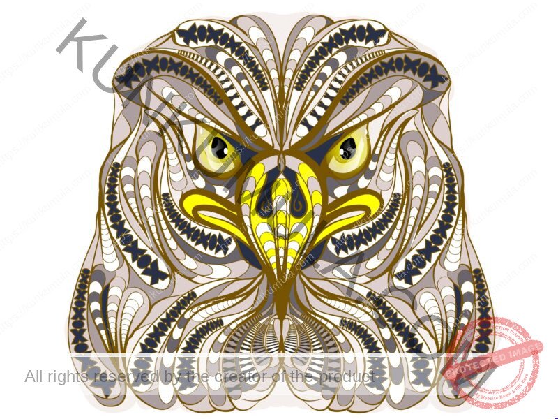 Ethnic Eagle Wild Bird Head Artwork | Artwork Ai-File| EPS | JPG | for T-shirts, hoodies, tote bags, wall art, stickers, mugs, Flames and more