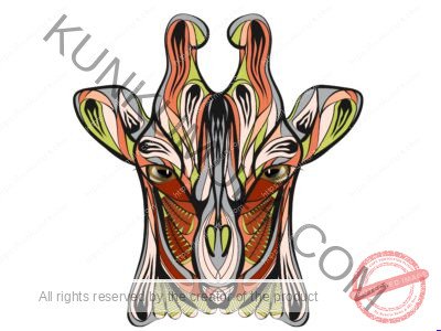 Ethnic Giraffe Wild Life Artwork | Artwork Ai-File| EPS | JPG | for T-shirts, hoodies, tote bags, wall art, stickers, mugs, Flames and more