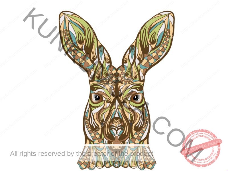 Ethnic Kangaroo WWild Life Animal Artwork | Artwork Ai-File| EPS | JPG | for T-shirts, hoodies, tote bags, wall art, stickers, mugs, Flames and more