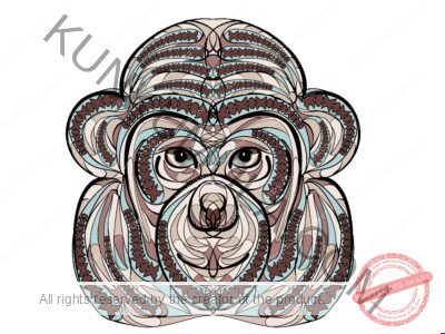 Ethnic Monkey Head Wild Animal Artwork | Artwork Ai-File| EPS | JPG | for T-shirts, hoodies, tote bags, wall art, stickers, mugs, Flames and more
