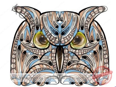 Ethnic Owl Head of a Wild Bird Artwork | Artwork Ai-File| EPS | JPG | for T-shirts, hoodies, tote bags, wall art, stickers, mugs, Flames and more