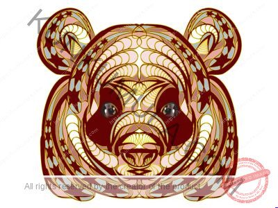 Ethnic Panda Head Wild Life Animal Artwork | Artwork Ai-File| EPS | JPG | for T-shirts, hoodies, tote bags, wall art, stickers, mugs, Flames and more