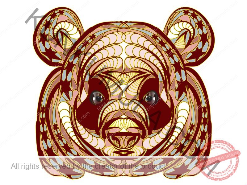 Ethnic Panda Head Wild Life Animal Artwork | Artwork Ai-File| EPS | JPG | for T-shirts, hoodies, tote bags, wall art, stickers, mugs, Flames and more