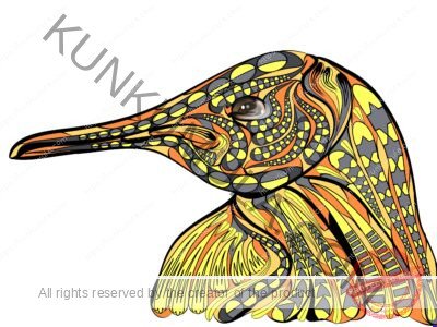 Ethnic Penguin Bird Head Artwork | Artwork Ai-File| EPS | JPG | for T-shirts, hoodies, tote bags, wall art, stickers, mugs, Flames and more