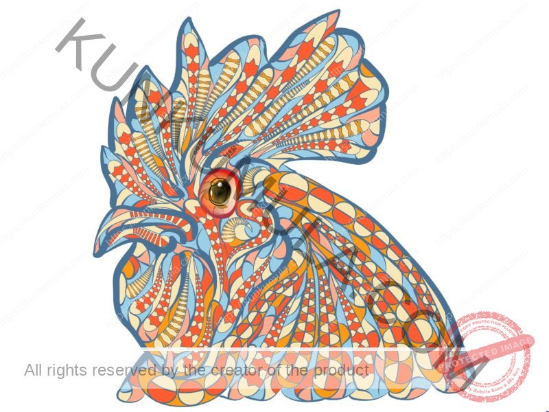 Ethnic Rooster Domestic Birds Head Artwork | Artwork Ai-File| EPS | JPG | for T-shirts, hoodies, tote bags, wall art, stickers, mugs, Flames and more