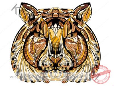 Ethnic Tiger Head Artwork wild life animal Artwork | Artwork Ai-File| EPS | JPG | for T-shirts, hoodies, tote bags, wall art, stickers, mugs, Flames and more