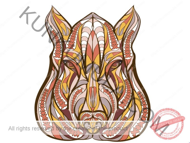 ethnic boar Artwork | Artwork Ai-File| EPS | JPG | for T-shirts, hoodies, tote bags, wall art, stickers, mugs, Flames and more